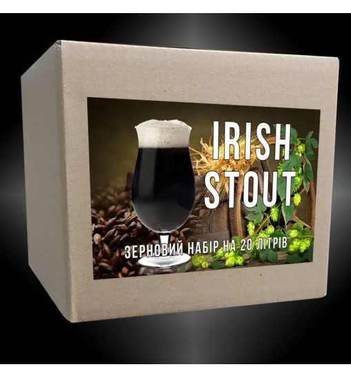 Зерновий набір для приготування пива Irish Stout - набір інгредієнтів на 20л - Ірландський стаут Зерновий набір для приготування пива Irish Stout - набір інгредієнтів на 20л - Ірландський стаут