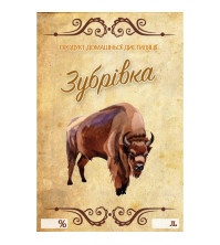 Наліпка на бутилку Зубрівка