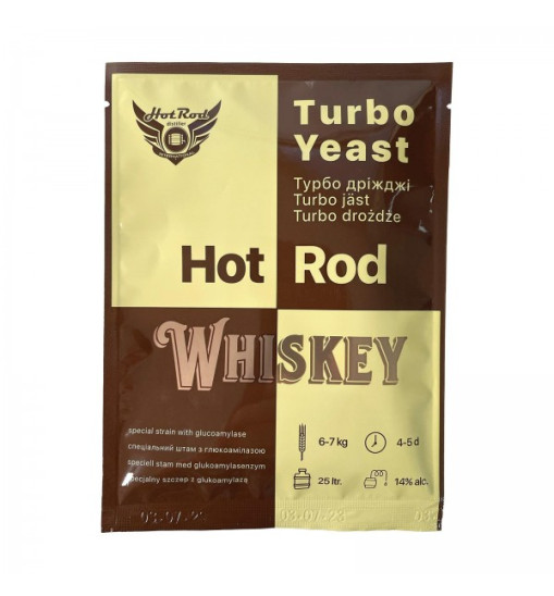 Турбо дріжджі Hot Rod Whiskey на 25 л (71 г) Турбо дріжджі Hot Rod Whiskey на 25 л (71 г)