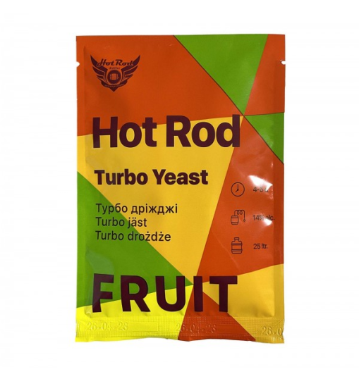 Спиртові турбо дріжджі Hot Rod Fruit на 25 л (60 г) для фруктових браг Спиртові турбо дріжджі Hot Rod Fruit на 25 л (60 г) для фруктових браг